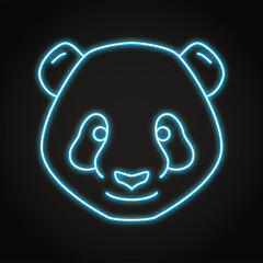 Panda bear neon icon in line style