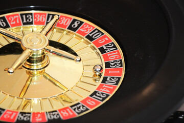 spinning casino roulette wheel