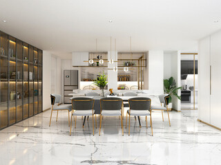 3d render of modern living room