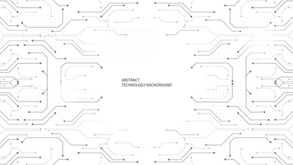 Technology background, creative hi-tech geometric pattern, gray and white overall composition