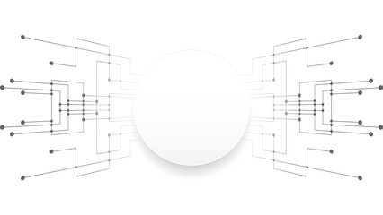 Technology background, creative hi-tech geometric pattern, gray and white overall composition