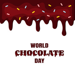 Spreadable Chocolate Cream with Colorful Sprinkles Greeting Card for World Chocolate Day