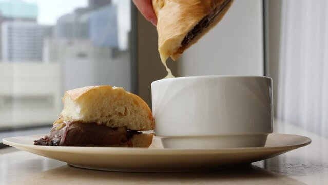 Roast Beef French Dip Sandwich