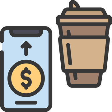 Buy Coffee With Phone Icon