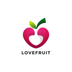 love fruit colorful logo design