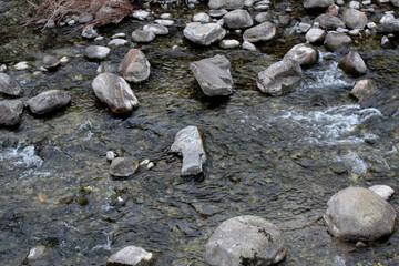 water and stones