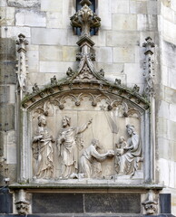 Detail an der Fassade des Aachener Rathauses