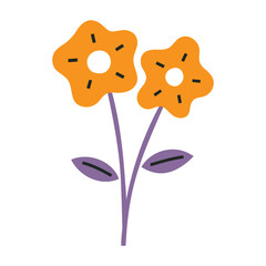Cute Hand-drawn Flowers Vector Illustration