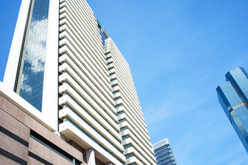 View of skyscrapers in business district in Sathorn district during daytime, Bangkok, Thailand.