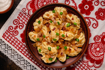 Dumplings, filled with mashed potatoes.