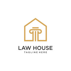 Lawyer logo vector with modern abstract concept Premium Vector