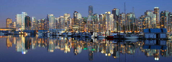 Fototapeta na wymiar Vancouver downtown night, Canada BC