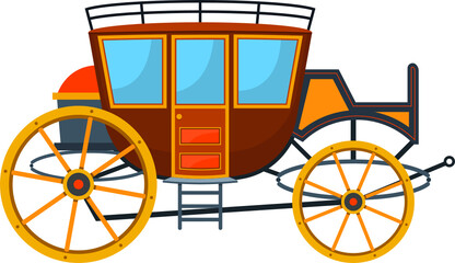 Retro carriage clipart design illustration
