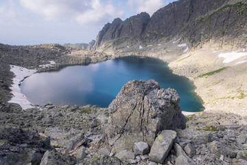 The photo of the lake in high tatras. Its original name is  Nizne Wahlebergovo pleso.