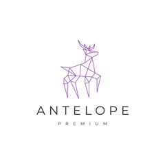Antelope logo vector icon design template