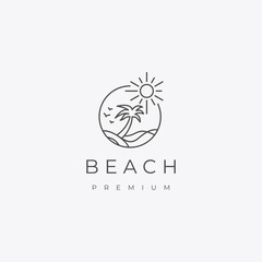 Beach logo design icon template