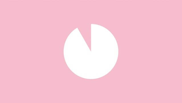 Simple 60 seconds Timer on a Pink Pastel Background, Animated Video. Minimalistic Animation of Circle on Pink Pastel Background, Sixty Seconds Countdown Motion Graphics for Video Channel, Live Stream