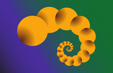 ball and tail spiral modern abstract backdrop