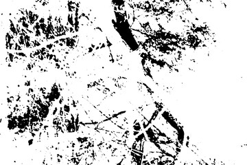 Naklejka premium Grunge background black and white. Monochrome texture. Vector pattern of cracks, chips, scuffs. Abstract vintage surface