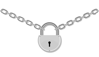 Fototapeta na wymiar Credit card in chain locked with padlock clipart design illustration