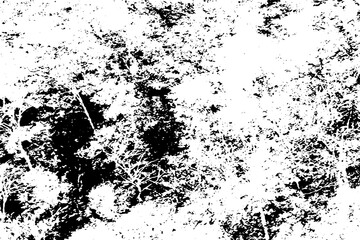 Grunge background black and white. Monochrome texture. Vector pattern of cracks, chips, scuffs. Abstract vintage surface