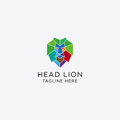 Fototapeta premium Vector Logo Lion Design Monogram Template Icon