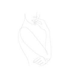 Continuous line drawing of Portrait of a Beautiful Women face. Beauty Minimal line art style portrait. Vector illustration for logo, beauty salon, cosmetics, t-shirt, design print graphics style