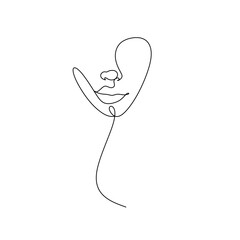 Continuous line drawing of Portrait of a Beautiful Women face. Beauty Minimal line art style portrait. Vector illustration for logo, beauty salon, cosmetics, t-shirt, design print graphics style