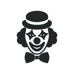 Clown graphic icon. Jester sign isolated on white background. Buffoon symbol. Vector illustration