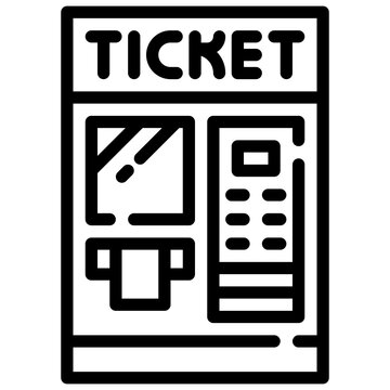 TICKET MACHINE line icon,linear,outline,graphic,illustration