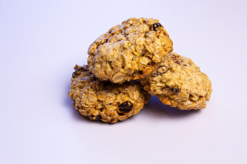 oatmeal cookies isolated on white background