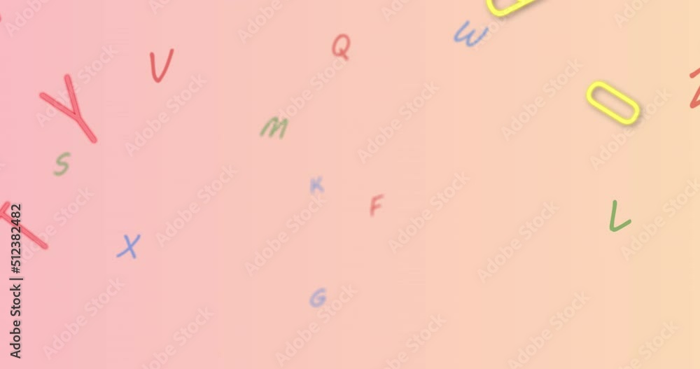 Poster animation of changing numbers and letters on orange background