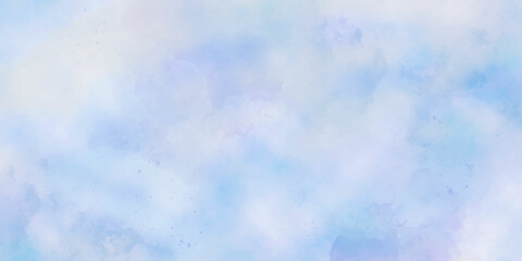 Light sky blue shades watercolor background. Aquarelle paint paper textured canvas. Turquoise shades handmade illustration