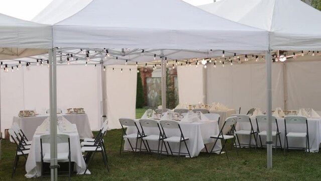 Wedding tent  - Special event tent lit up from the inside with on grass