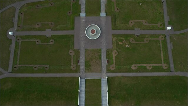 19th century palace from a height, state	