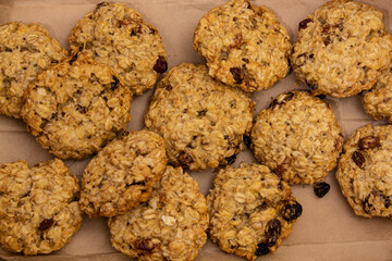 oatmeal cookies on a colored background