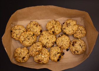 oatmeal cookies on a colored background