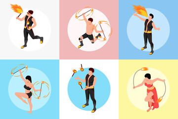 Fireshow People Isometric Square Set