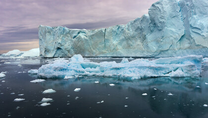 beautiful icebergs in Geenland from a boat trip from Ilulissat