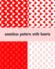 set seamless pattern with hearts