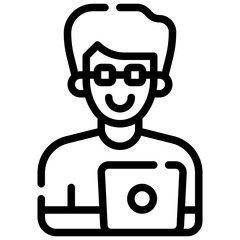 PROGRAMMER line icon,linear,outline,graphic,illustration