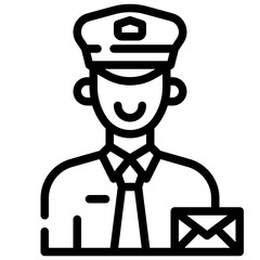 POSTMAN line icon,linear,outline,graphic,illustration
