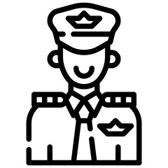 PILOT line icon,linear,outline,graphic,illustration