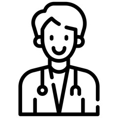 DOCTOR line icon,linear,outline,graphic,illustration