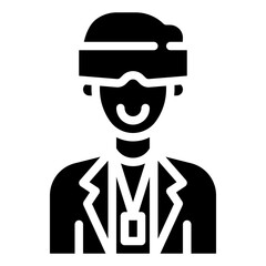 SCIENTIST glyph icon,linear,outline,graphic,illustration