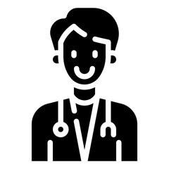 DOCTOR glyph icon,linear,outline,graphic,illustration