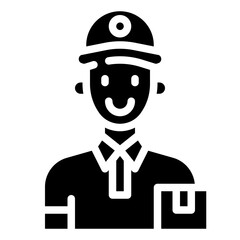 DELIVERY MAN glyph icon,linear,outline,graphic,illustration