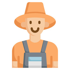 FARMER flat icon,linear,outline,graphic,illustration