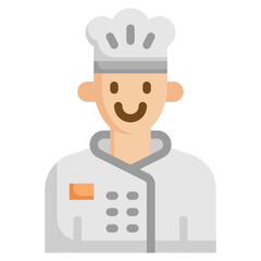 CHEF flat icon,linear,outline,graphic,illustration