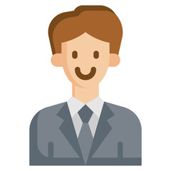 BUSINESSMAN flat icon,linear,outline,graphic,illustration